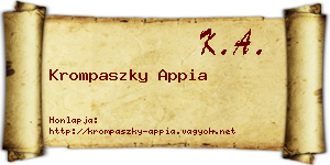 Krompaszky Appia névjegykártya
